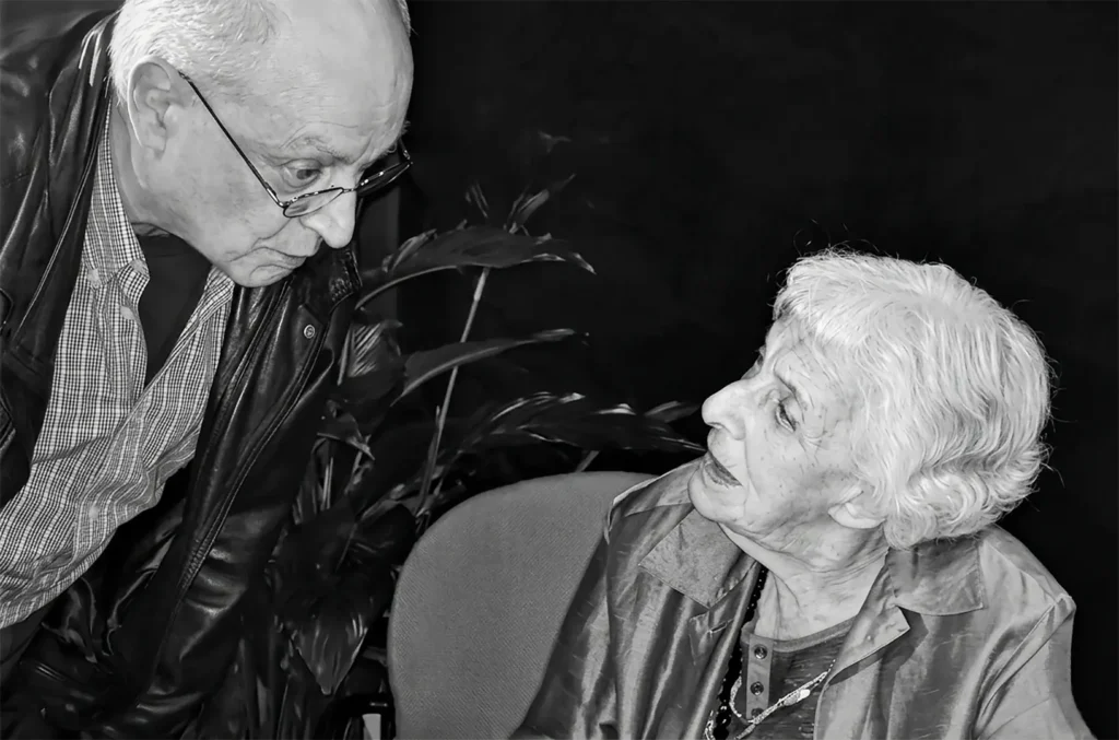 Héctor Rosales con Ida Vitale en Barcelona, mayo de 2019